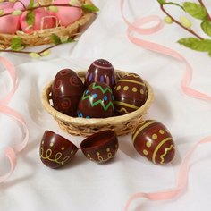 Основа для творчества «Яйцо с орнаментом», открывается, набор 6 шт, размер 1 шт: 6 × 4 см Россия