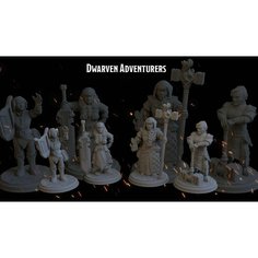 Набор Дварфы Приключенцы женщины фигурки/миниатюры (ДнД, DnD, D&D, Dungeons & Dragons, Pathfinder, Подземелья и Драконы, Wargames) Лавка Приключенца