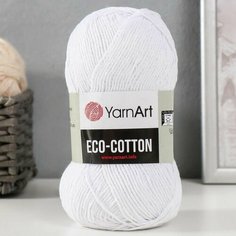 Пряжа Eco-Cotton 80% хлопок 20% полиэстер 220м/100гр (760 ультрабелый) China