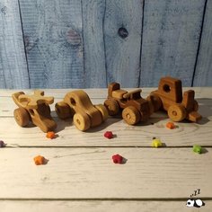 Набор деревянных игрушек "Транспорт"/Деревянные эко-игрушки машинки Ленивая Панда