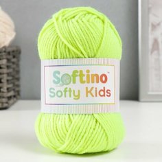 Пряжа 100% акрил "Softy Kids" 90м ±5м 50 гр цвет 39 жёлтый неон 5443676 Softino