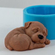 Силиконовая форма для мыла Собака 3D №3, для гипса, свечей 1шт ~7,5*5*5см Нет бренда