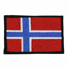 Нашивка, патч, шеврон на липучке "Флаг Норвегии" 70x45mm PTC433 22 ПИНГВИНА