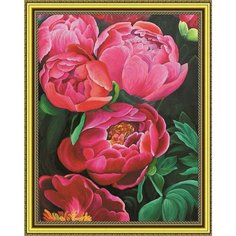 Алмазная мозаика на подрамнике 40*50 "Пышные пионы" Нет бренда