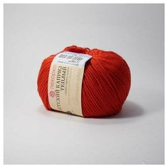 Пряжа Пехорка Детский каприз тёплый цв.06 красный, 50% мериносовая шерсть, 50% фибра, комплект 3 мотка, 3 х 50 г х 125 м