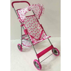 Коляска прогулочная для кукол белая с вишенками в пакете Melobo / Melogo