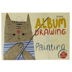 Альбом для рисования Kroyter 40л А4, склейка, блок 100гр, Мяу 00041