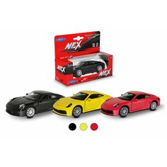Машинка PORSCHE 911 CARRERA 4S / модель машины 1:38 с пружинным механизмом / цвет в ассортименте Welly