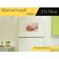 Магнитный пазл "Украшения, хна искусства, девочка" на холодильник 27 x 18 см. Lots Prints