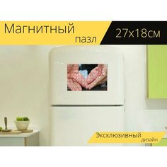Магнитный пазл "Детка, ножки младенца, ребенок" на холодильник 27 x 18 см. Lots Prints