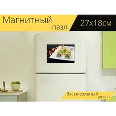 Магнитный пазл "Суши, японская еда, японский" на холодильник 27 x 18 см. Lots Prints