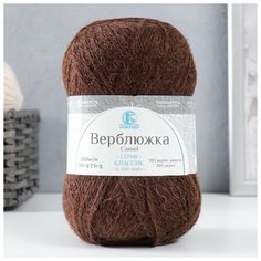 Пряжа для вязания "Верблюжка" акрил 30%, верблюж. шерсть 70% 250м/100гр (121 коричневый), 1шт Камтекс