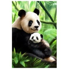 Алмазная мозаика с полным заполнением 20х30 «Панда», холст Школа талантов