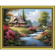 Алмазная мозаика на подрамнике 40*50 "Сказочный домик" Нет бренда