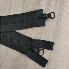 Застежка-молния разъемная, черная. Нейлон. YKK. Тип 5. Длина 90 см. 2 бегунка. Трактор