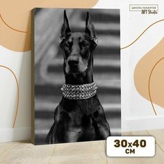 Картина по номерам на холсте с подрамником "Доберман", 30х40 см Школа талантов