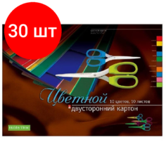 Комплект 30 наб, Картон цветной А3 10л, 10цв, № 28, 11-310-128 Альт