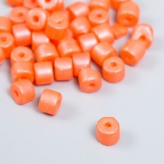 Бусины для творчества пластик цилиндр "Алый" набор 20 гр 0,6х0,6х0,5 см Арт Узор