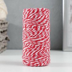 3шт, Пряжа 100% целлюлоза "Softino Raffia Color Melange" кручёная, красная 100м +-2м 87 гр