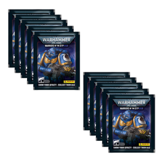10 пакетиков наклеек Panini Warhammer 40,000: Warriors of the Emperor (50 наклеек)