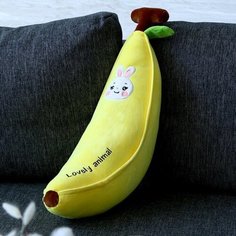 Мягкая игрушка-подушка «Зайка-банан», 65 см, цвет жёлтый Noname