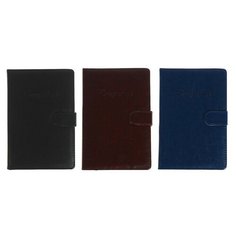 Ежедневник недатированный А5, 140 листов в клетку, с хлястиком, обложка пвх, микс Noname