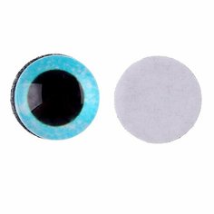 Школа талантов Глаза на клеевой основе, набор 10 шт, размер 1 шт. — 10 мм, цвет голубой с блёстками