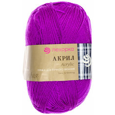 Пряжа Пехорка Акрил ярко-лиловый (575), 100%акрил, 300м, 100г, 2шт