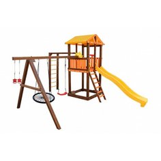 Детские уличные площадки Perfetto sport Игровой комплекс ИК Perfetto sport «Pitigliano-6» + качели "Паутина"