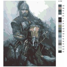 Картина по номерам U-102 "Восточные войны. Алпамыс Батыр на коне" 70x90 см Brushes Paints