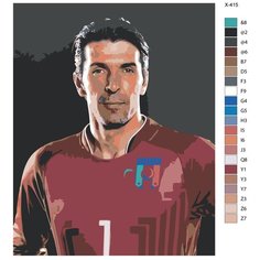 Картина по номерам X-415 "Футболист Джанлуиджи Буффон" 70x90 Brushes Paints