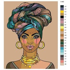 Картина по номерам V-485 "Африканская эстетика", 70x90 см Brushes Paints