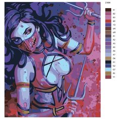 Картина по номерам Z698 "Милина- Мортал Комбат(Mortal Combat) 70x90 Brushes Paints