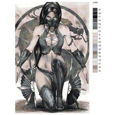 Картина по номерам Z693 "Китана- Мортал Комбат(Mortal Combat) 70x110 Brushes Paints