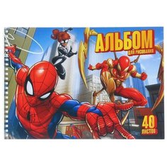 Альбом для рисования А4, 40 листов, гребень, Человек-паук ТероПром