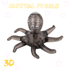 Головоломка 3D Осьминог прозрачная / Crystal puzzle 26 деталей подарок ребенку, мальчику, девочке в школу, дочке, сыну, подарочный набор Eureka