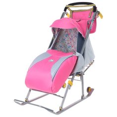 Санки-коляска Nika Ника Детям 2 НД2, розовый