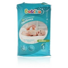 Одноразовая пеленка Babiko детские одноразовые, 40 х 60 см, 5 шт.