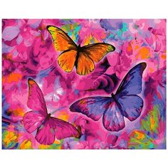 Картина по номерам "Бабочки в розовом", 40x50 см ВанГогВоМне
