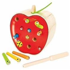 Развивающая игрушка Mapacha Поймай гусеницу, красный/бежевый