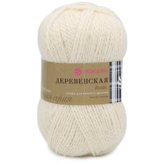 Пряжа Пехорка Деревенская, 100г, 250м (100% шерсть) (01 белый), 10 мотков