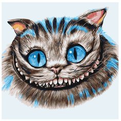 Картина по номерам, "Живопись по номерам", 72 x 72, A502, Чеширский кот, Алиса в стране чудес, улыбка, волшебство