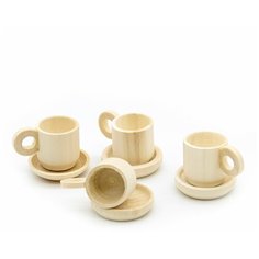 Деревянная заготовка Чашка с блюдцем мини, h2,3*3,5*3см, 4 шт Айрис