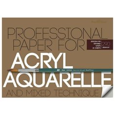 Блок - склейка BrunoVisconti, для акварели, акрила, А4 (283х204 мм), 20 л, 1 вид, Арт. 1-20-035
