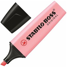 STABILO Текстовыделитель stabilo boss pastel , розовый, линия 2-5 мм, 70/129, 10 шт.