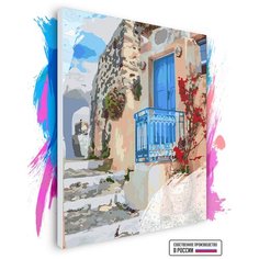 Картина по номерам на холсте Улочки Санторини, 80 х 100 см Красиво Красим