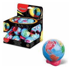 Точилка MAPED (Франция) Globe, металлический контейнер, в форме глобуса, 051111, (16 шт.)