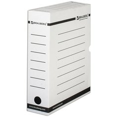 Короб архивный с клапаном А4 (260х325 мм), 75 мм, до 700 листов, плотный, микрогофрокартон, белый, BRAUBERG, 121485, (10 шт.)
