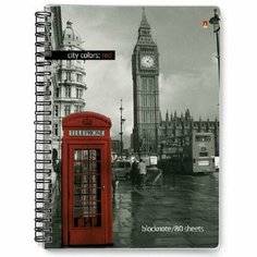 Блокнот Альт Престиж А6 80 листов в клетку на металлическом гребне, 96х134 мм