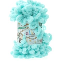Пряжа для вязания Alize Puffy, цвет 019-св.бирюза, 9м 100гр, 1 моток